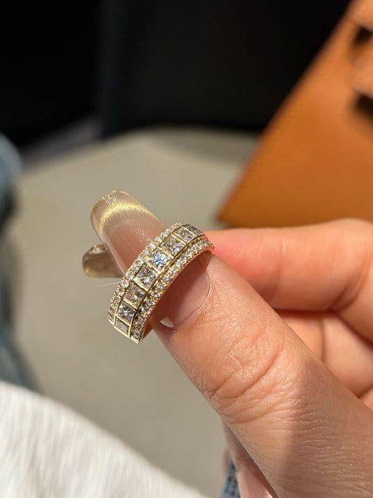 18K Yellow Gold Two-Row Lab-Grown Diamond Eternity Ring | 1.688ct Total