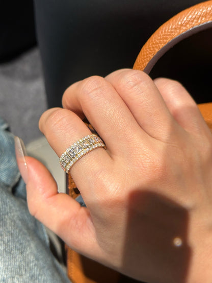 18K Yellow Gold Two-Row Lab-Grown Diamond Eternity Ring | 1.688ct Total