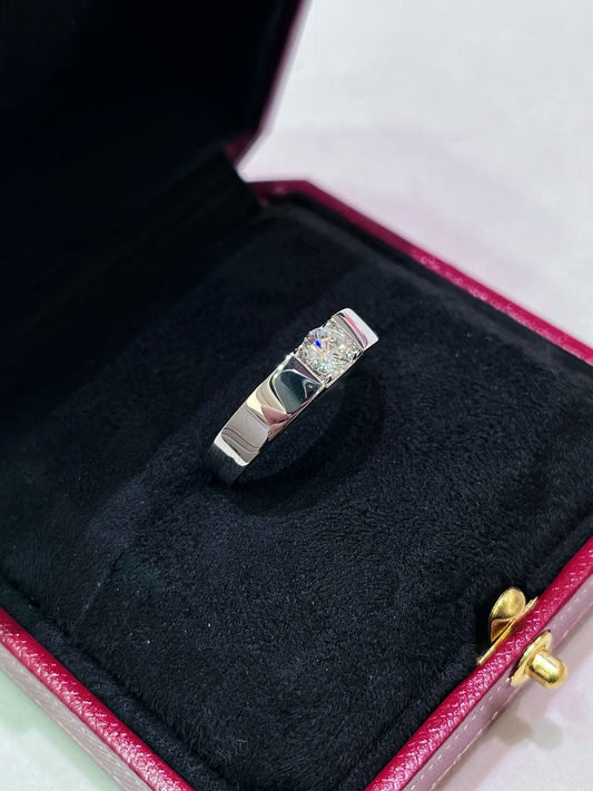 Modern Wide Band Lab-Grown Diamond Men's Ring in Platinum