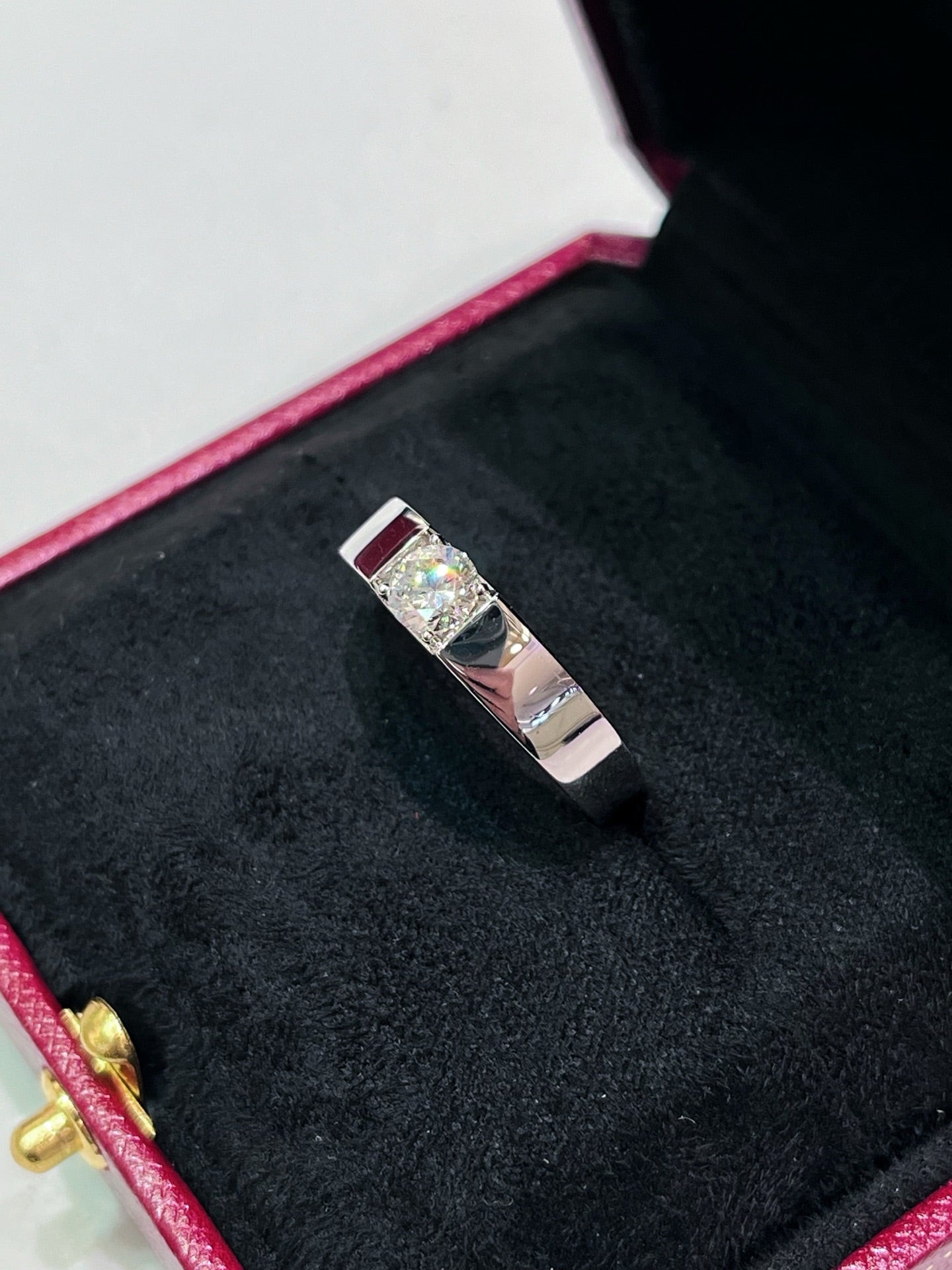 Modern Wide Band Lab-Grown Diamond Men's Ring in Platinum