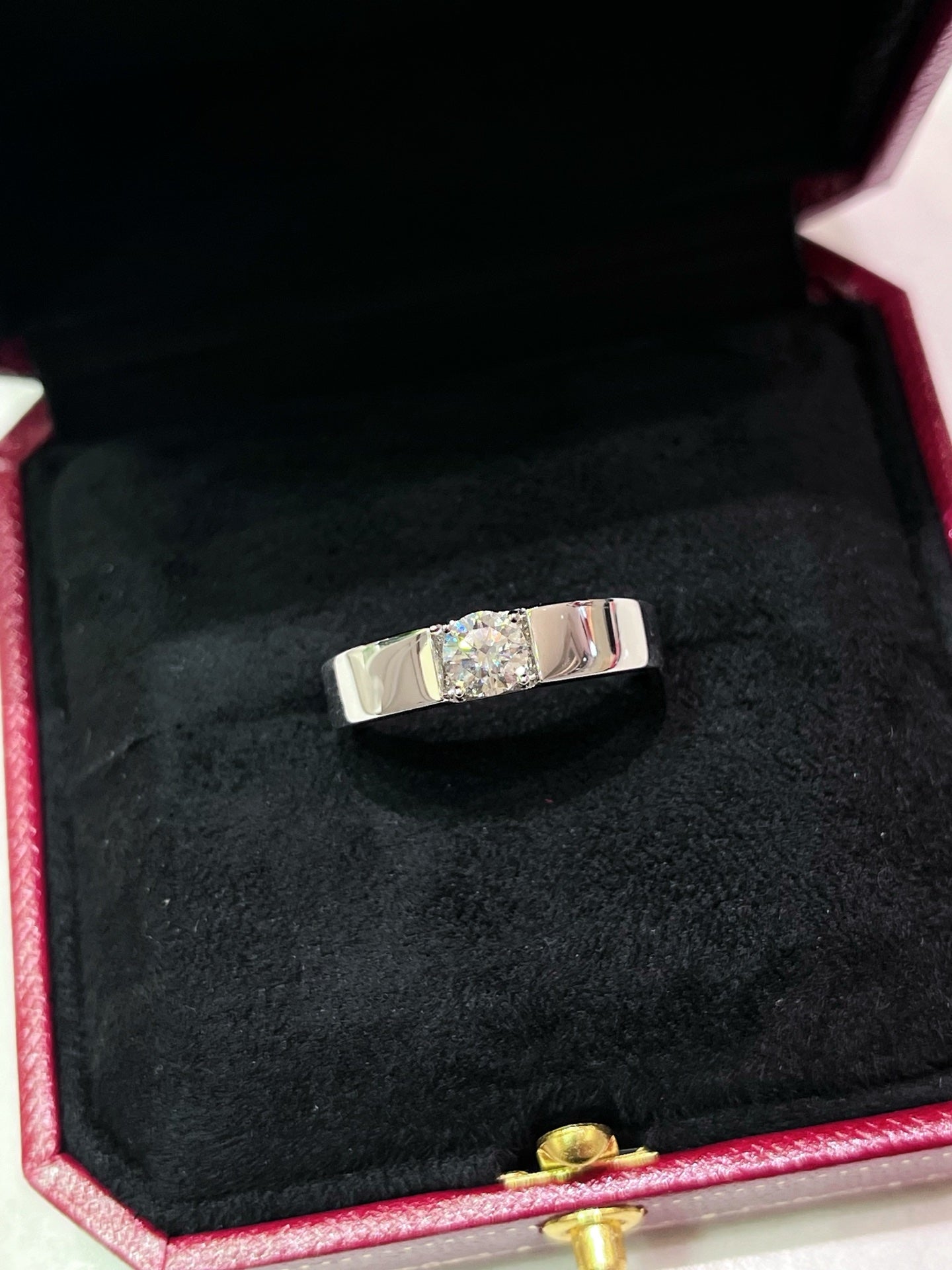 Modern Wide Band Lab-Grown Diamond Men's Ring in Platinum