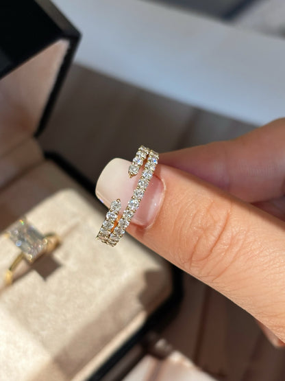 3.1ct Emerald Cut Lab Grown Diamond Ring | 18K Yellow Gold | D Color | Custom Made