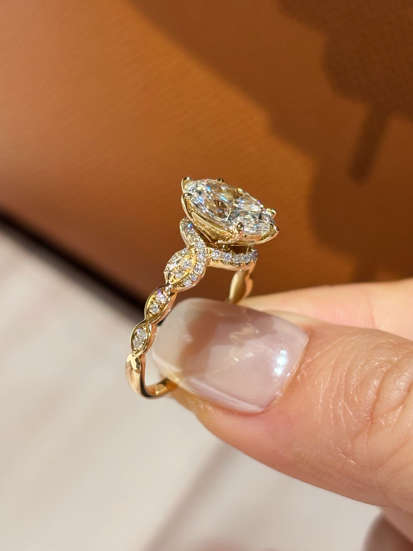 18K Yellow Gold 2.09ct Oval Cut Lab Grown Diamond Ring | D Color