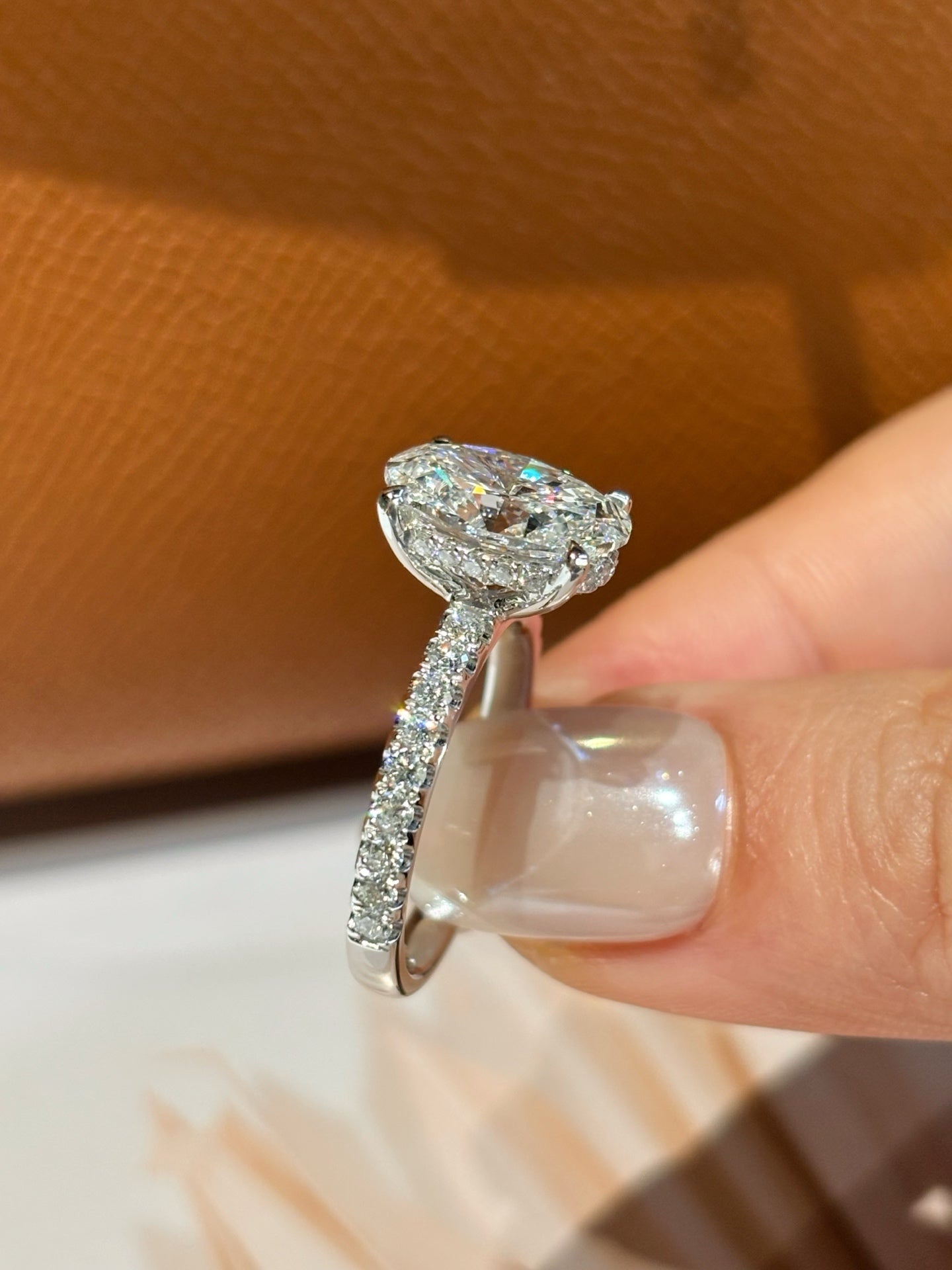 PT950 Platinum 3.01ct D Color Round Brilliant Cut Lab Grown Diamond Halo Engagement Ring - "Eternal Halo" Collection