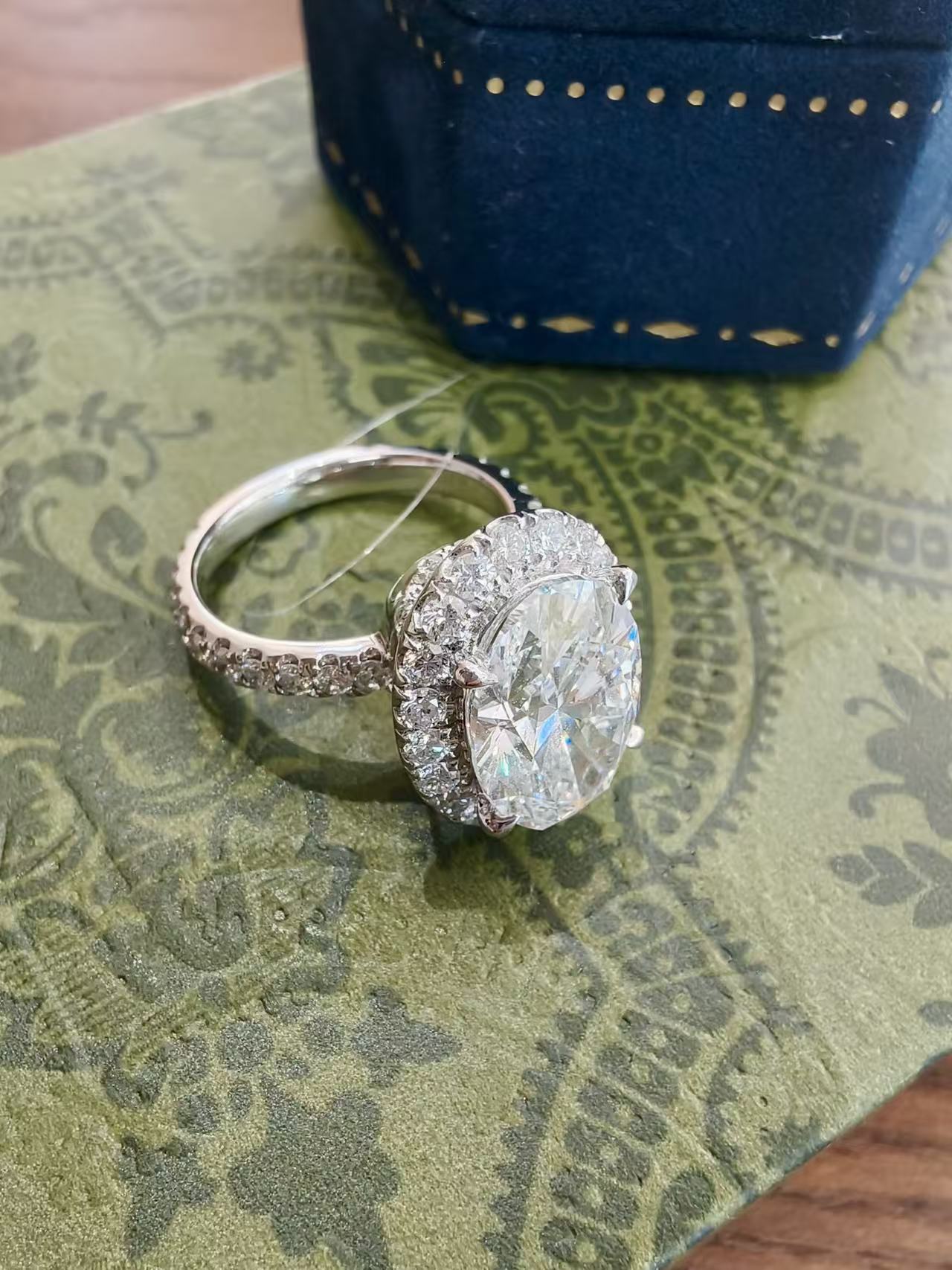 5.52ct Oval Lab-Grown Diamond Double Halo Engagement Ring