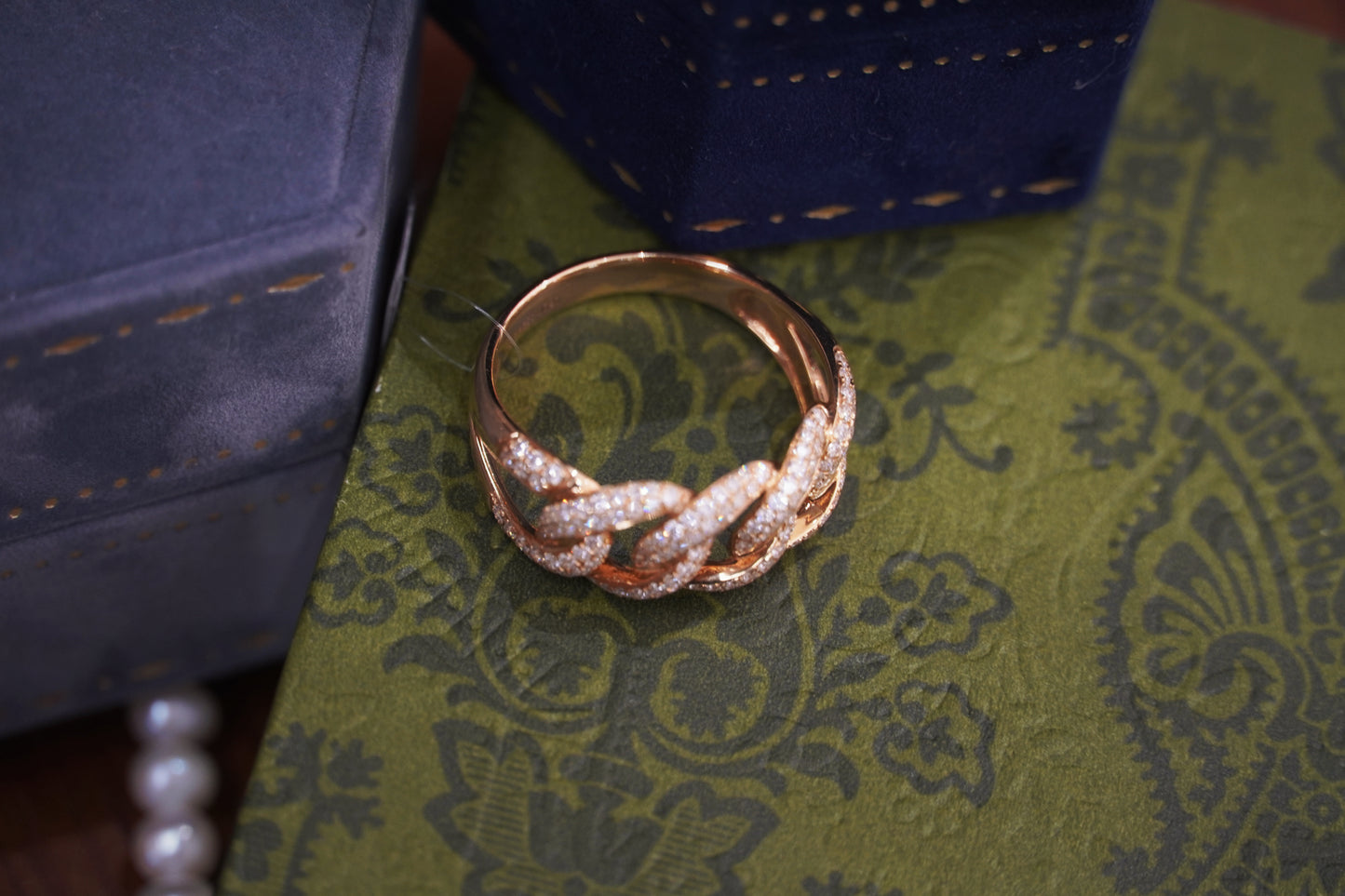 18K Yellow Gold Lab Grown Diamond Pavé Ring