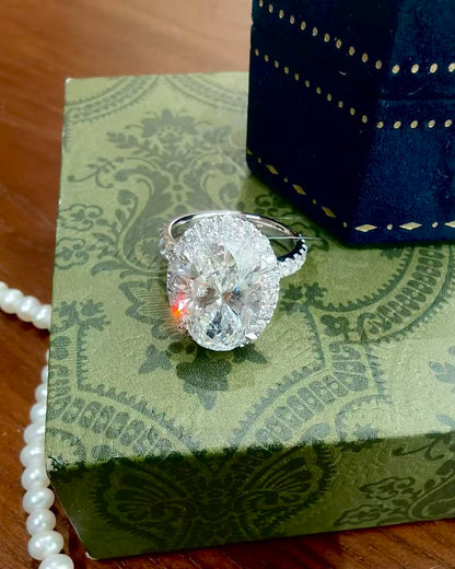 5.52ct Oval Lab-Grown Diamond Double Halo Engagement Ring