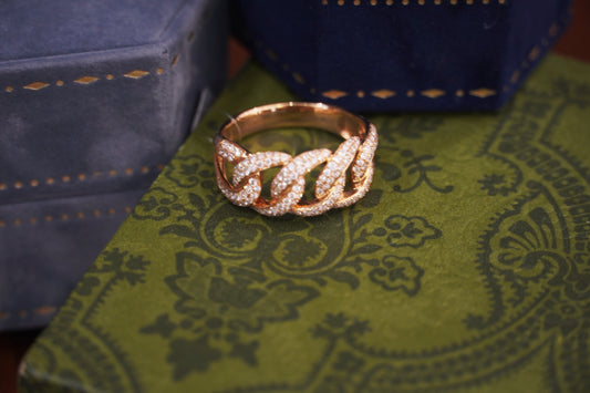 18K Yellow Gold Lab Grown Diamond Pavé Ring