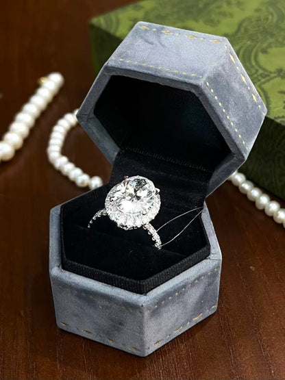 5.52ct Oval Lab-Grown Diamond Double Halo Engagement Ring