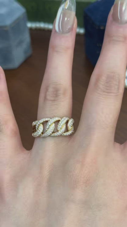 18K Yellow Gold Lab Grown Diamond Pavé Ring