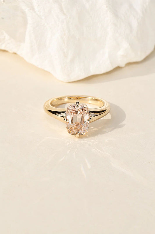 4.03 Ct Champagne Lab‑Grown Diamond Ring