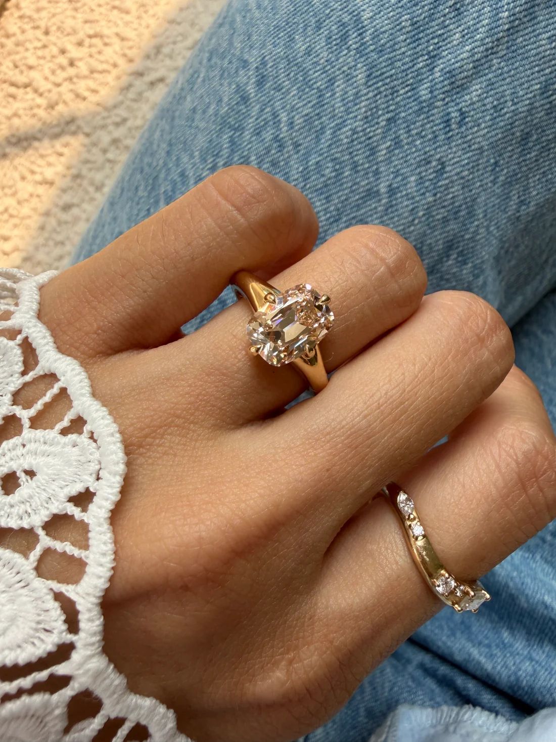 4.03 Ct Champagne Lab‑Grown Diamond Ring
